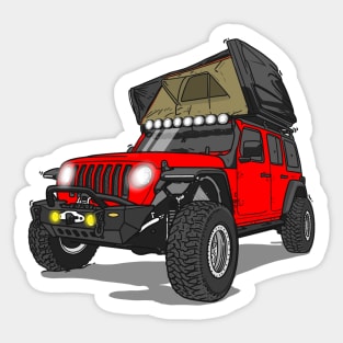 Jeep Wrangler Camp Time- Red Sticker